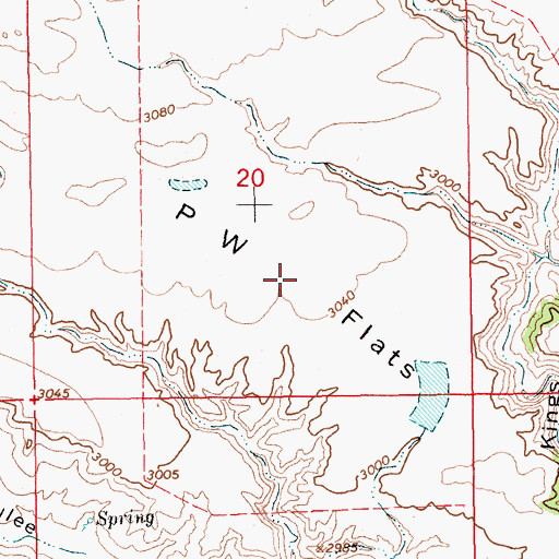 Topographic Map of P W Flats, MT