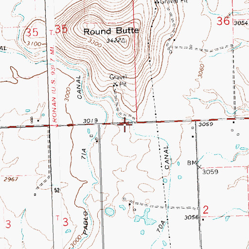 Topographic Map of Pablo 7oA Canal, MT