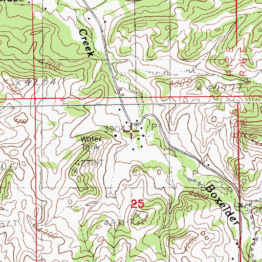Topographic Map of Parker School (historical), MT