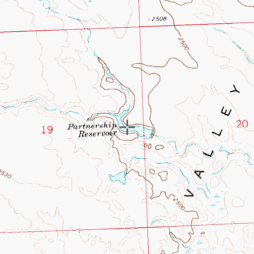 Topographic Map of Partnership Reservoir, MT