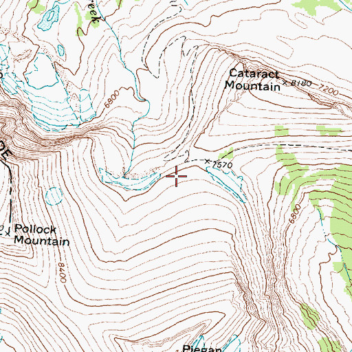 Topographic Map of Piegan Pass, MT