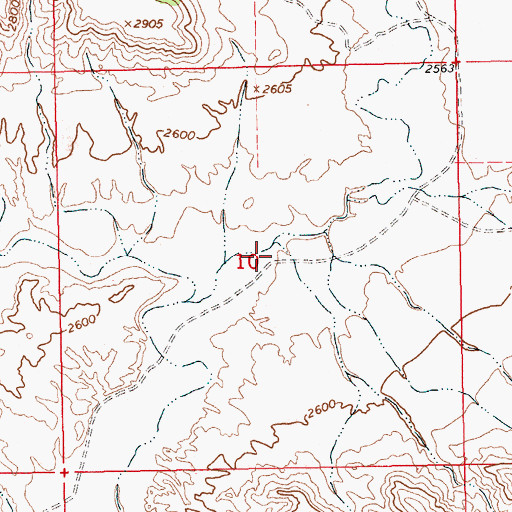 Topographic Map of Pigtail Coulee, MT
