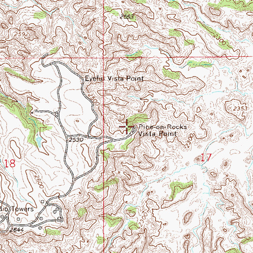 Topographic Map of Pine-On-Rocks Vista Point, MT