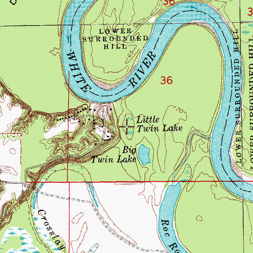 Topographic Map of Little Twin Lake, AR