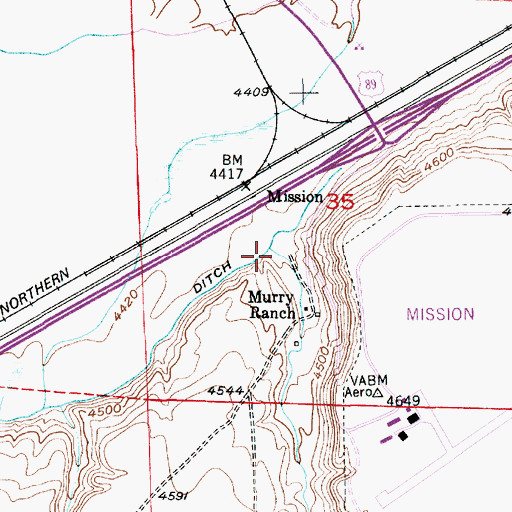 Topographic Map of Poison Creek, MT