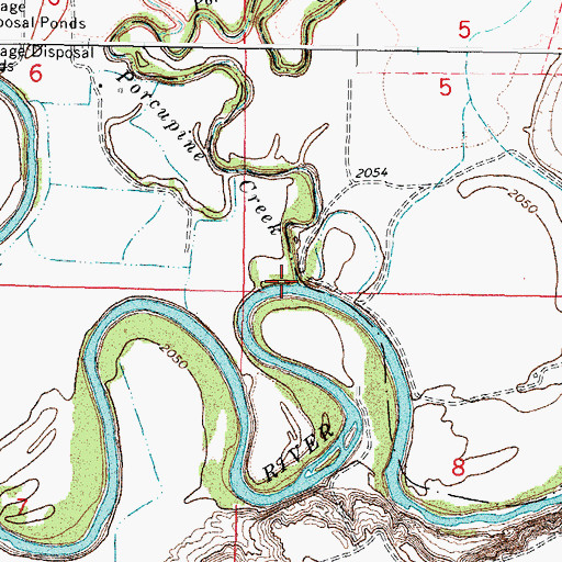 Topographic Map of Porcupine Creek, MT