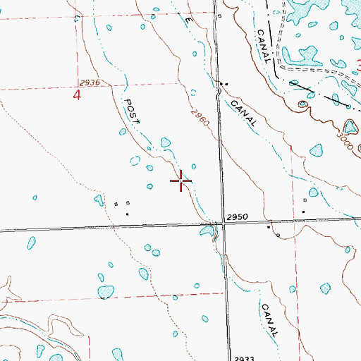Topographic Map of Post Canal, MT