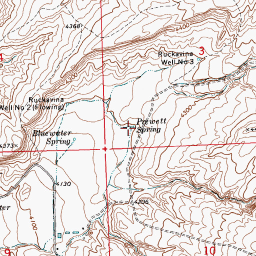 Topographic Map of Prewett Spring, MT