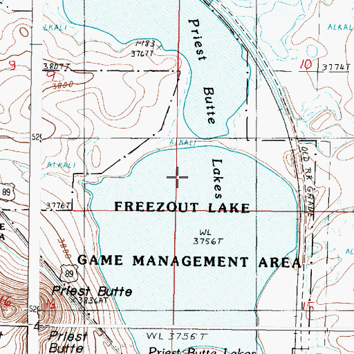 Topographic Map of Priest Butte Lakes, MT