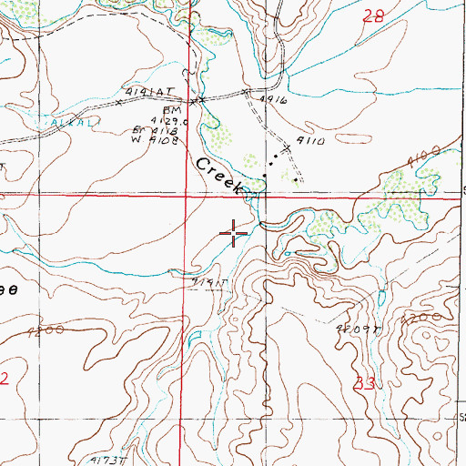 Topographic Map of Quigley Coulee, MT