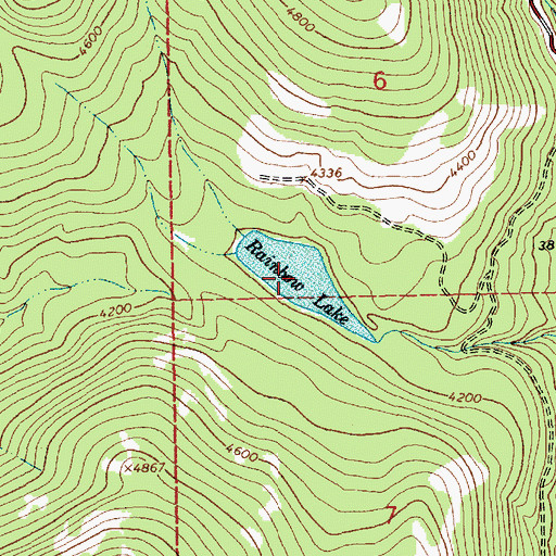 Topographic Map of Rainbow Lake, MT
