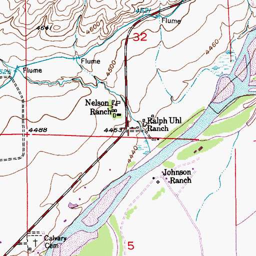 Topographic Map of Ralph Uhl Ranch, MT