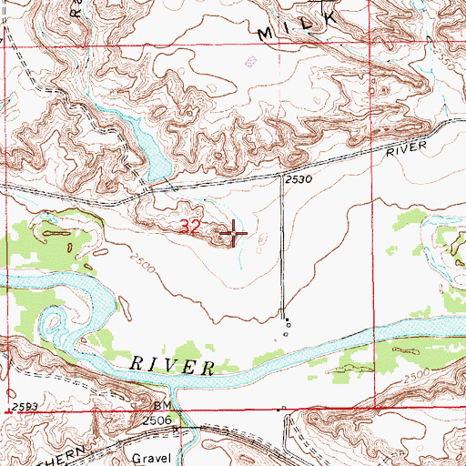Topographic Map of Rattlesnake Coulee, MT