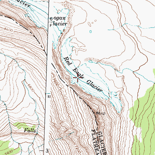 Topographic Map of Red Eagle Glacier, MT