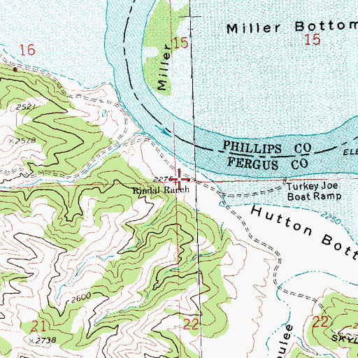 Topographic Map of Rindal Ranch, MT