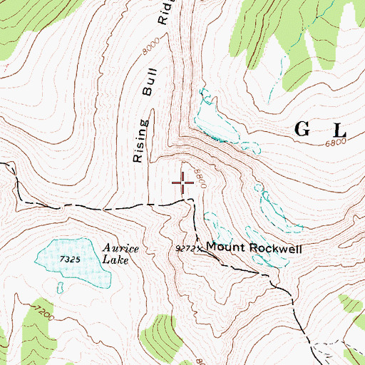 Topographic Map of Rising Bull Ridge, MT