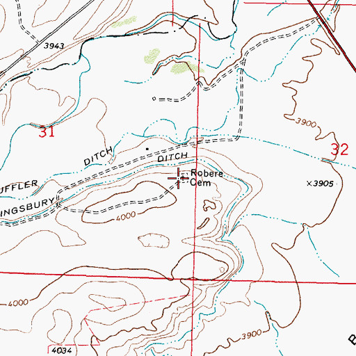 Topographic Map of Robare Cemetery, MT