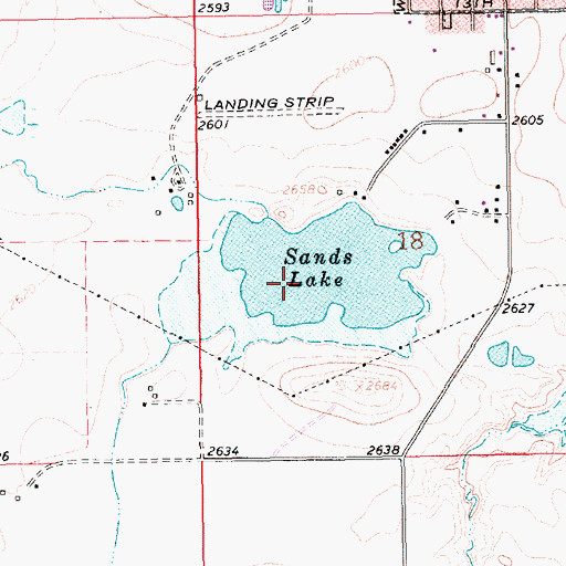 Topographic Map of Sands Lake, MT