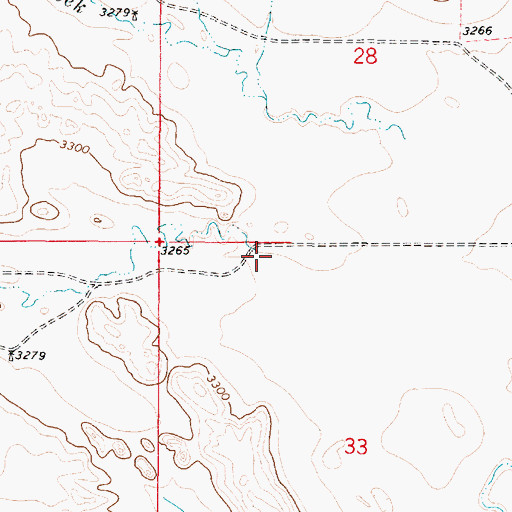 Topographic Map of Second Creek, MT
