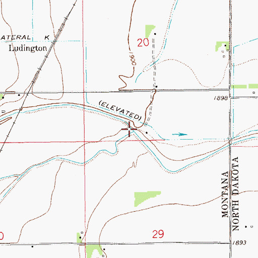 Topographic Map of Second Hay Creek, MT