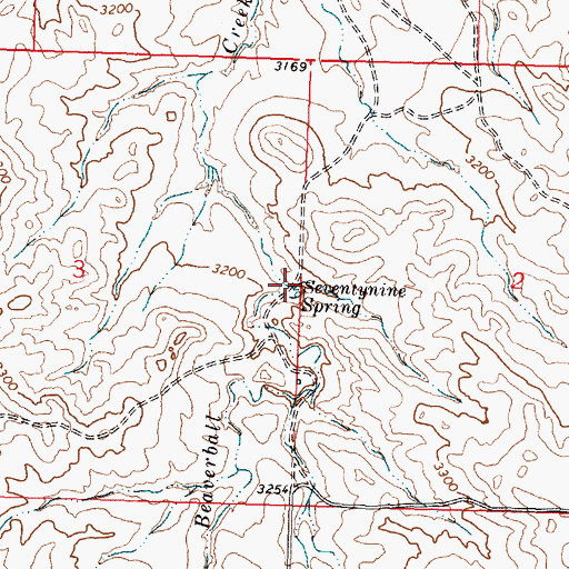 Topographic Map of Seventynine Spring, MT