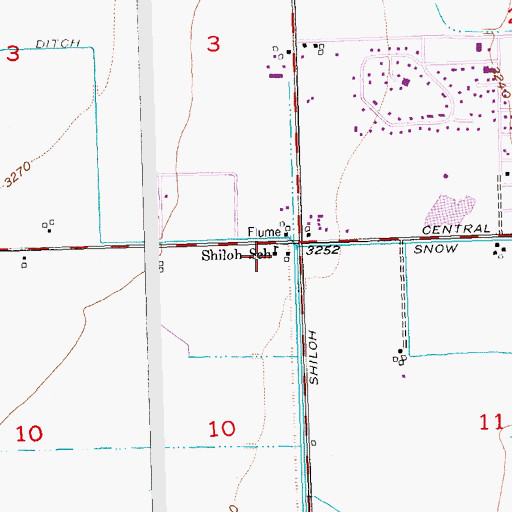 Topographic Map of Shiloh School, MT