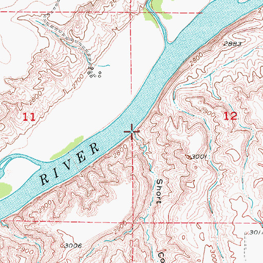 Topographic Map of Short Coulee, MT