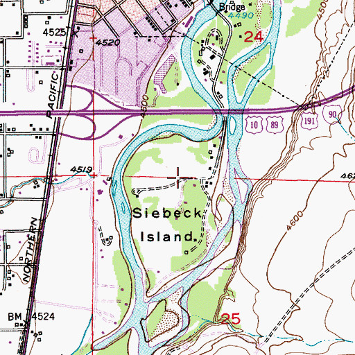 Topographic Map of Siebeck Island, MT