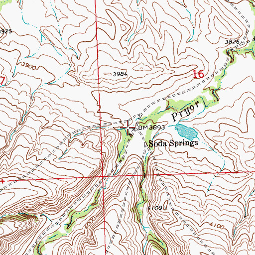 Topographic Map of Soda Springs, MT