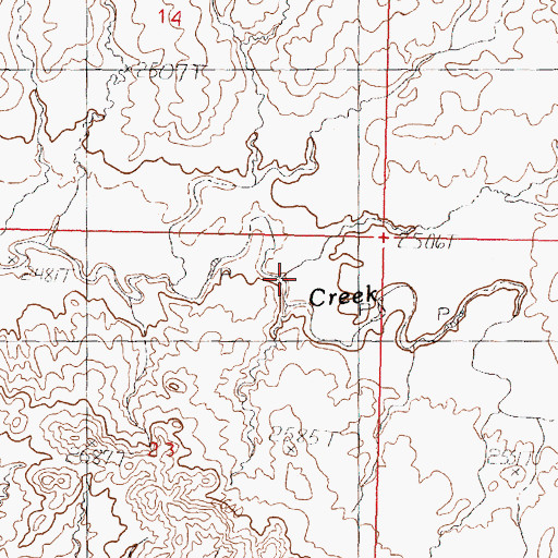 Topographic Map of South Fork Bitter Creek, MT
