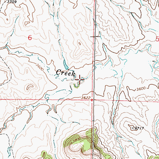 Topographic Map of South Fork Corral Creek, MT