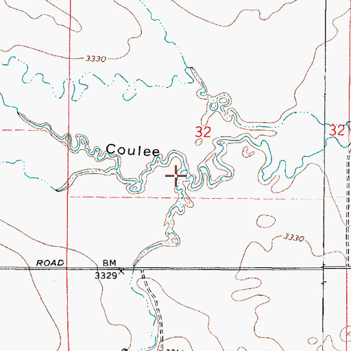 Topographic Map of South Pondera Coulee, MT