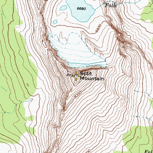 Topographic Map of Split Mountain, MT