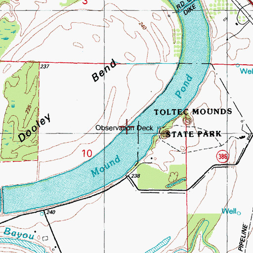 Topographic Map of Mound Pond, AR