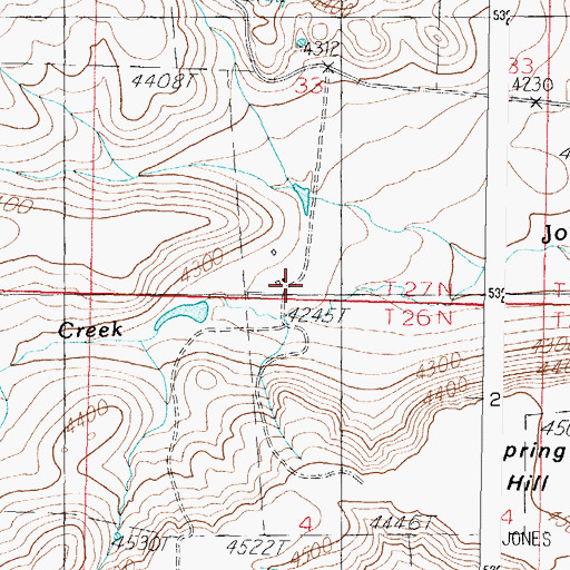 Topographic Map of Spring Hill Ranch, MT