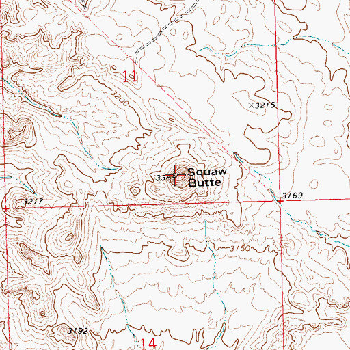 Topographic Map of Spirit Woman Butte, MT