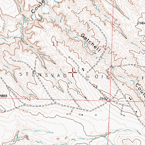Topographic Map of Stensvad Oil Field, MT