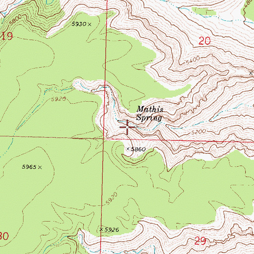 Topographic Map of Mathis Spring, AZ