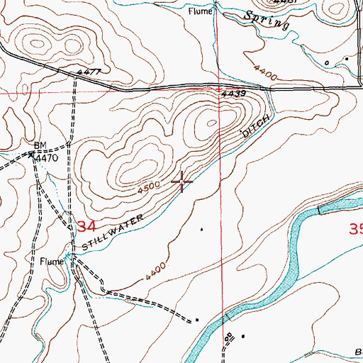 Topographic Map of Stillwater Ditch, MT