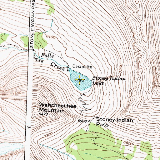 Topographic Map of Stoney Indian Lake, MT