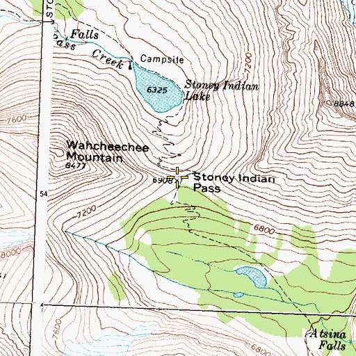 Topographic Map of Stoney Indian Pass, MT