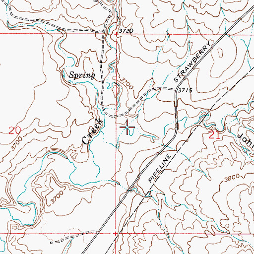 Topographic Map of Strawberry Creek, MT