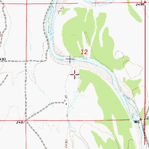 Topographic Map of Strevell Creek, MT