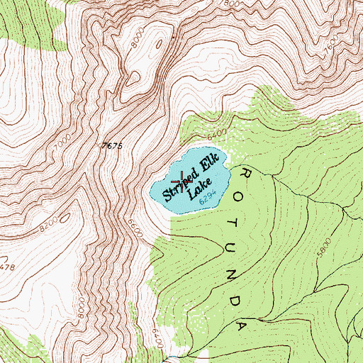 Topographic Map of Striped Elk Lake, MT