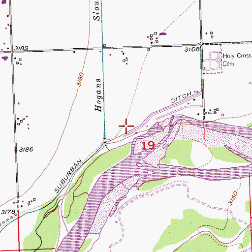 Topographic Map of Suburban Ditch, MT