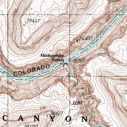 Topographic Map of Matkatamiba Canyon, AZ