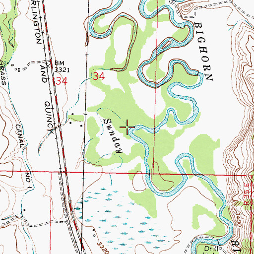 Topographic Map of Sunday Creek, MT