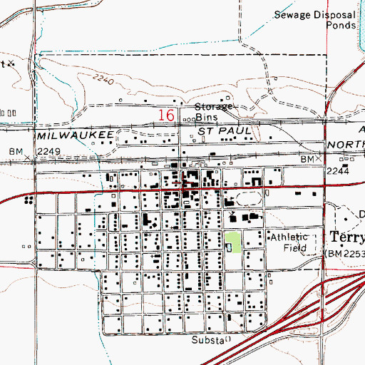 Topographic Map of Terry, MT