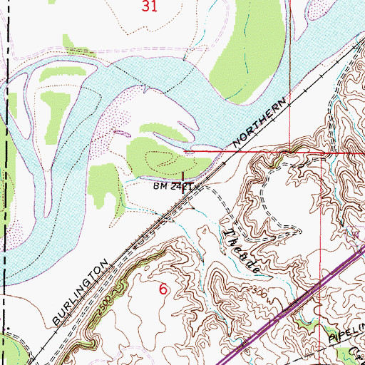 Topographic Map of Theade Creek, MT