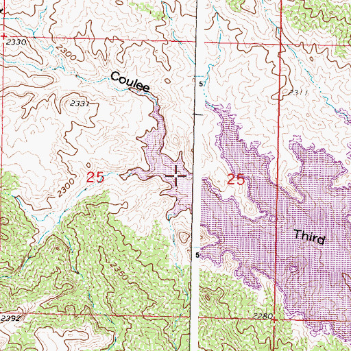 Topographic Map of Third Coulee, MT